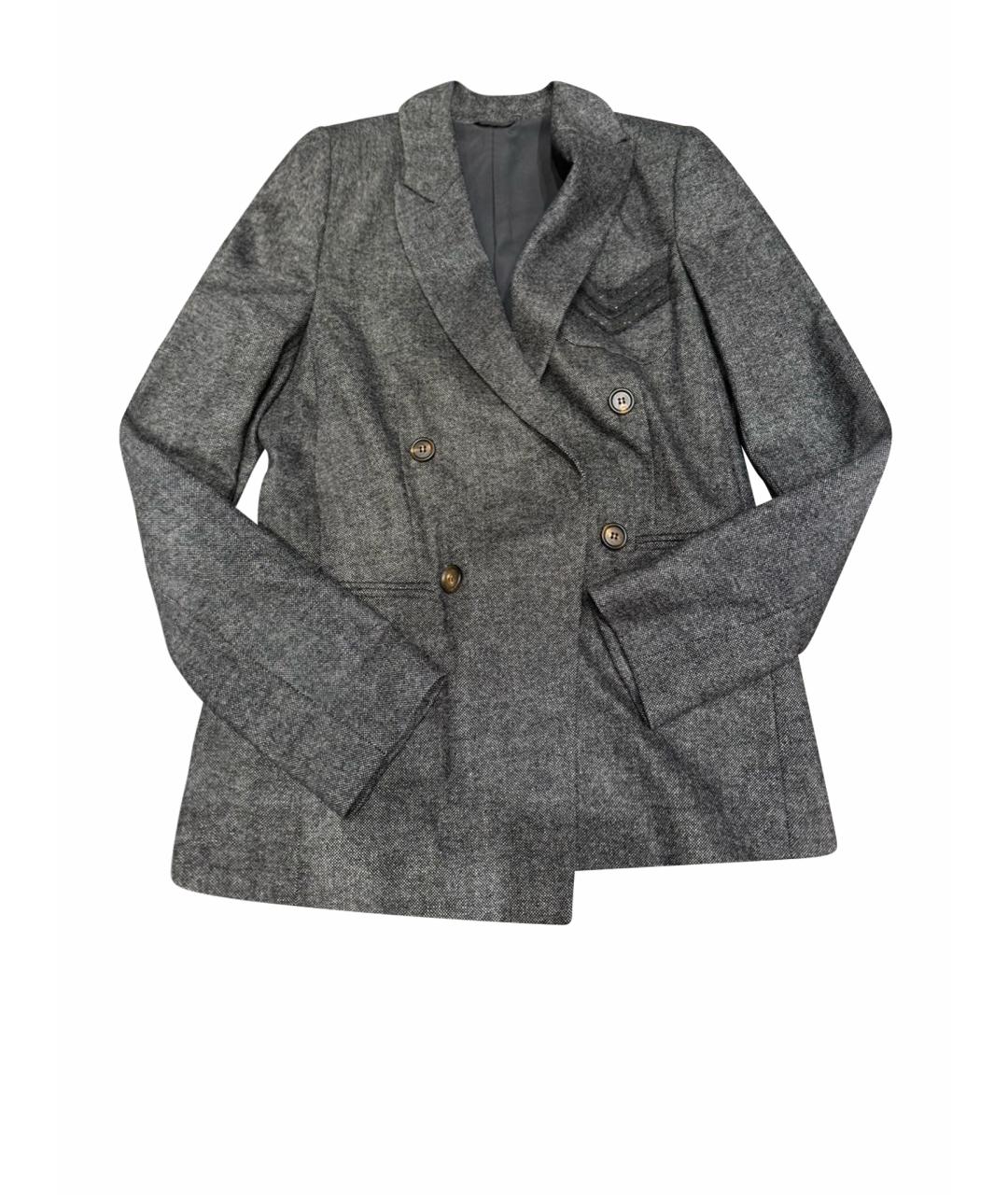 BRUNELLO CUCINELLI Серый шерстяной жакет/пиджак, фото 1