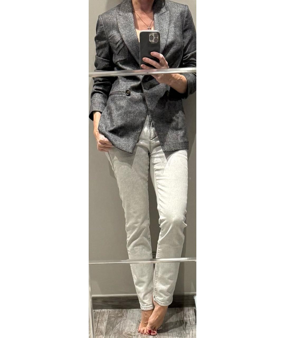 BRUNELLO CUCINELLI Серый шерстяной жакет/пиджак, фото 4