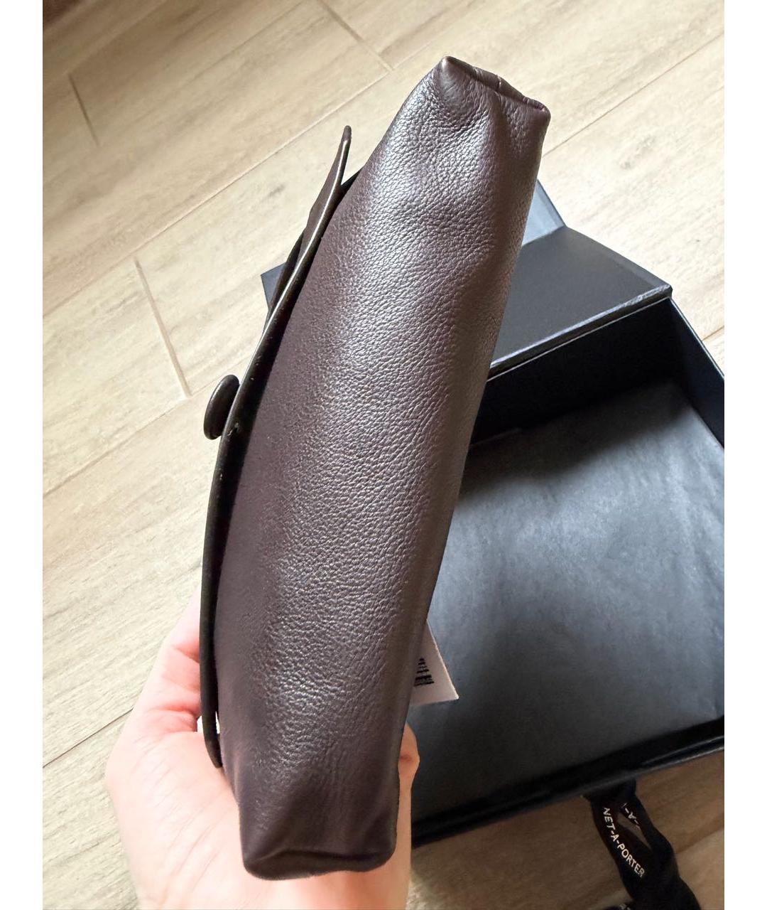 THE ROW Коричневая кожаная сумка с короткими ручками, фото 5