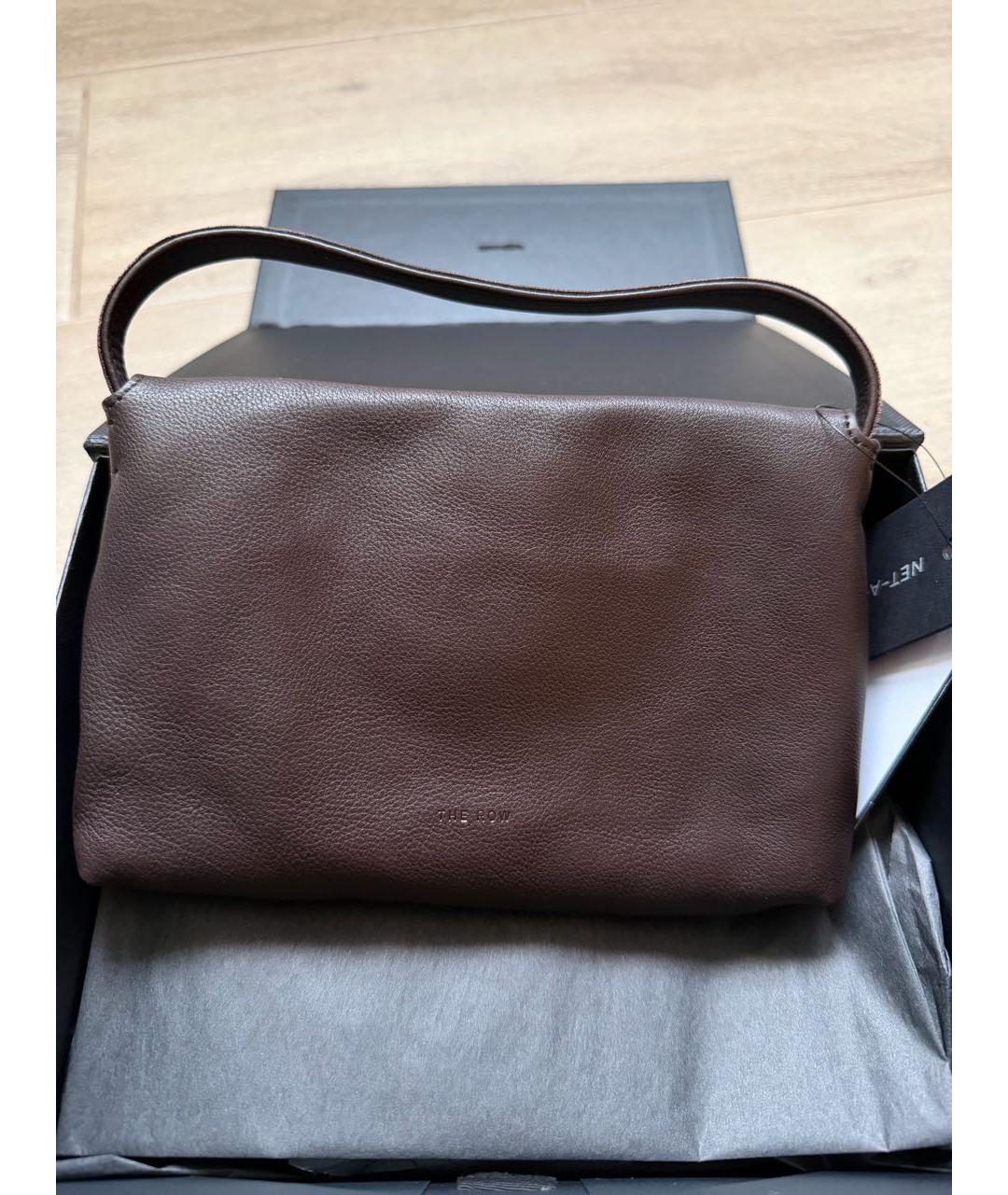 THE ROW Коричневая кожаная сумка с короткими ручками, фото 3
