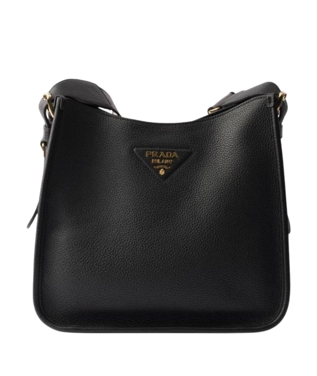 PRADA Черная кожаная сумка через плечо, фото 1