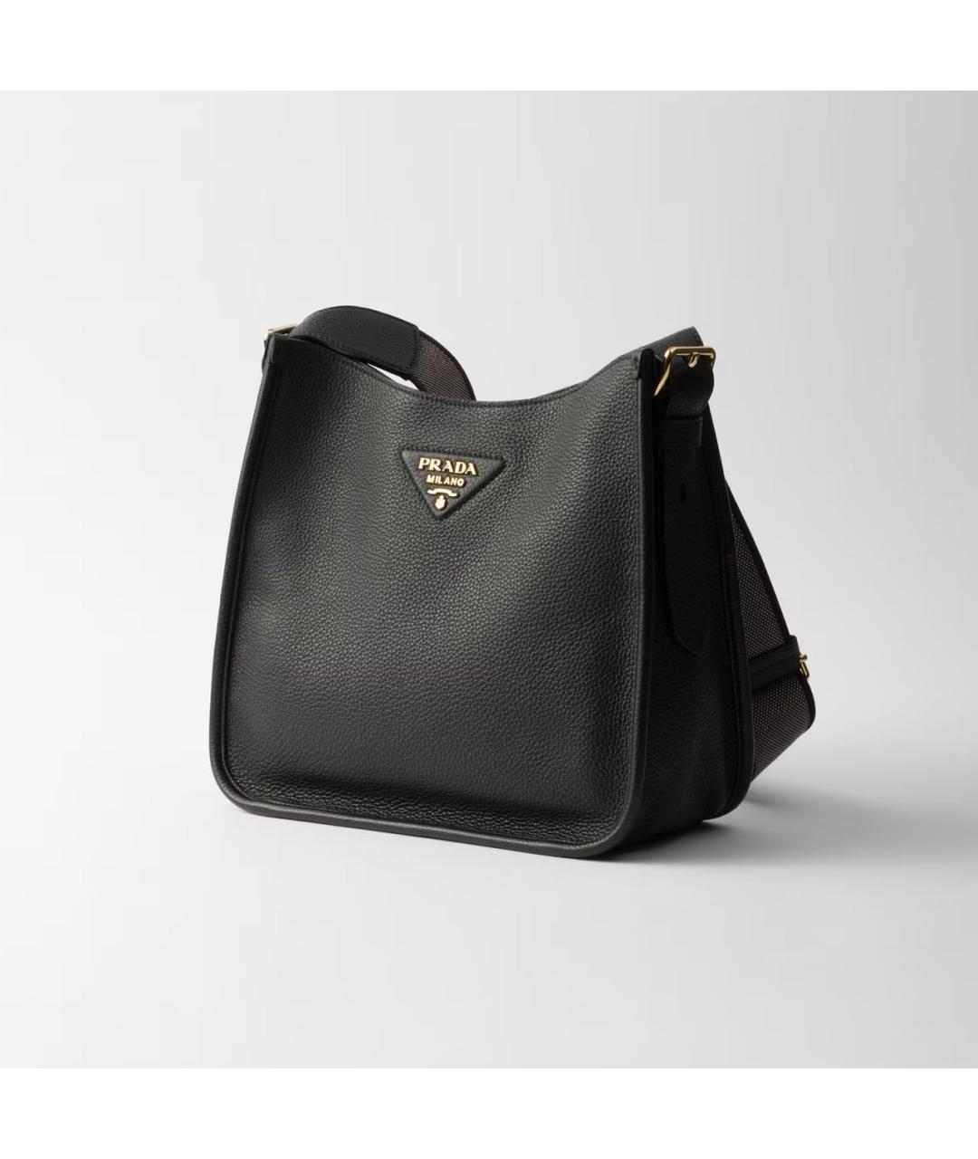 PRADA Черная кожаная сумка через плечо, фото 2