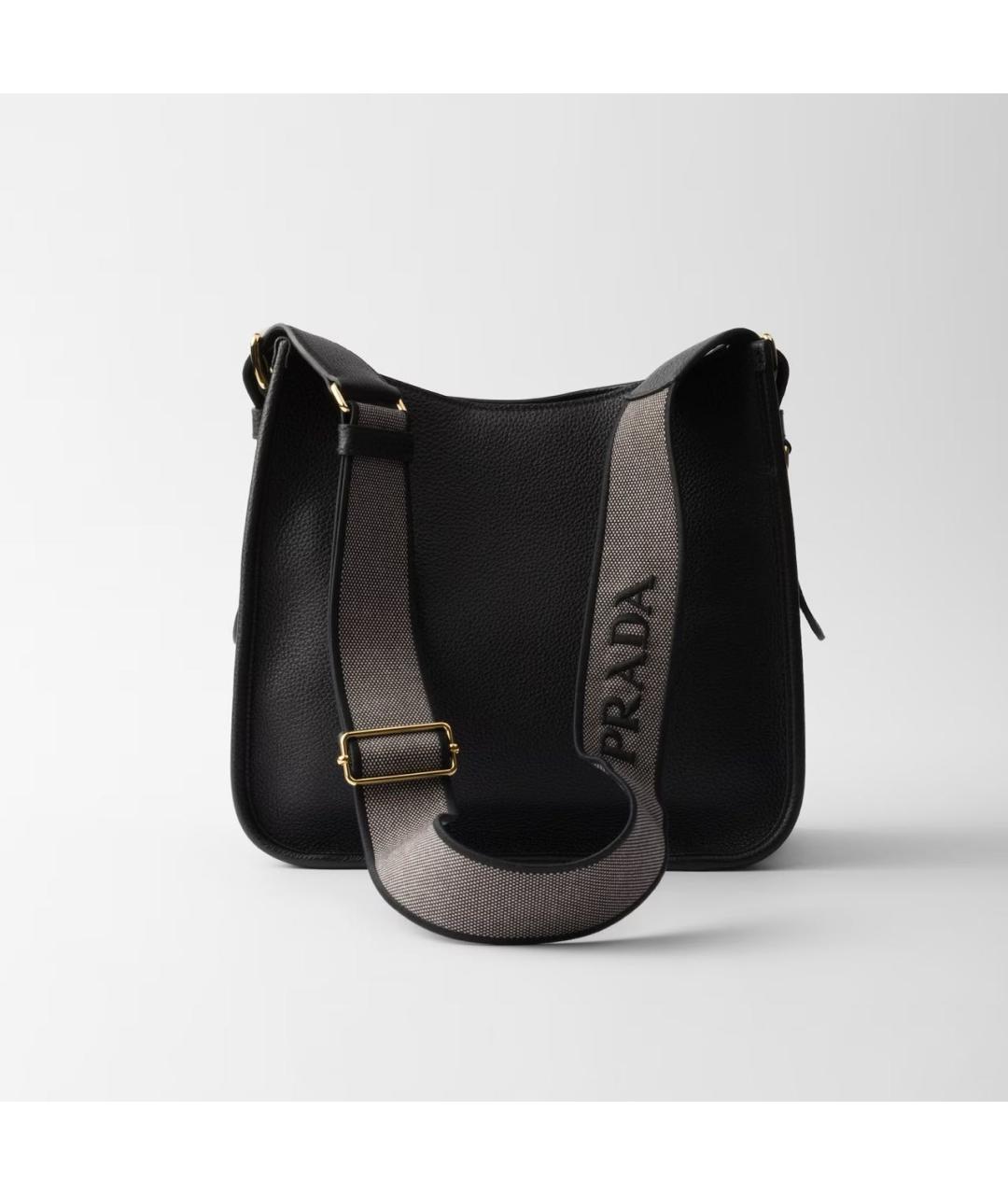 PRADA Черная кожаная сумка через плечо, фото 3