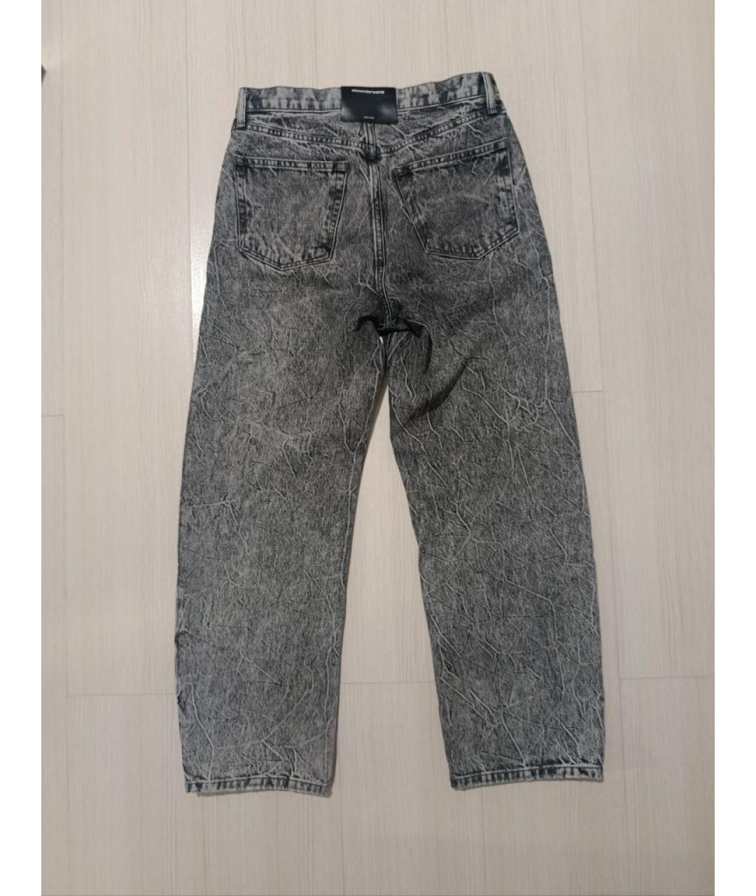 ALEXANDER WANG Серые хлопковые прямые джинсы, фото 2