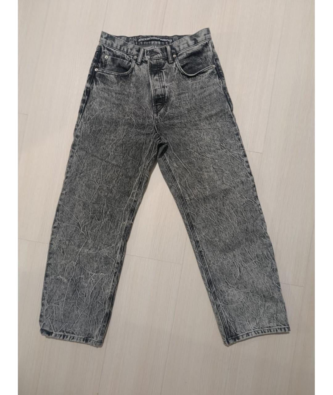 ALEXANDER WANG Серые хлопковые прямые джинсы, фото 9