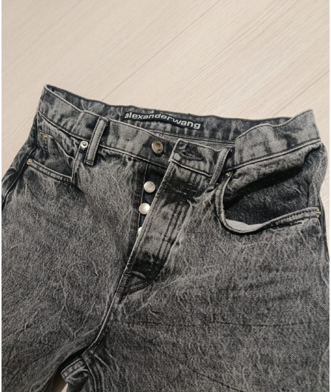 ALEXANDER WANG Серые хлопковые прямые джинсы, фото 4