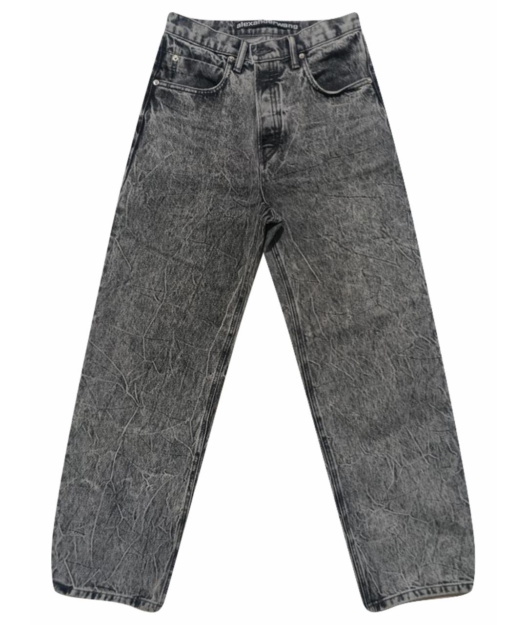 ALEXANDER WANG Серые хлопковые прямые джинсы, фото 1