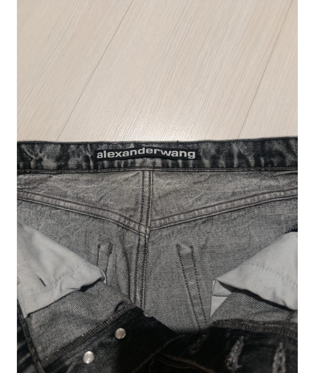 ALEXANDER WANG Серые хлопковые прямые джинсы, фото 3