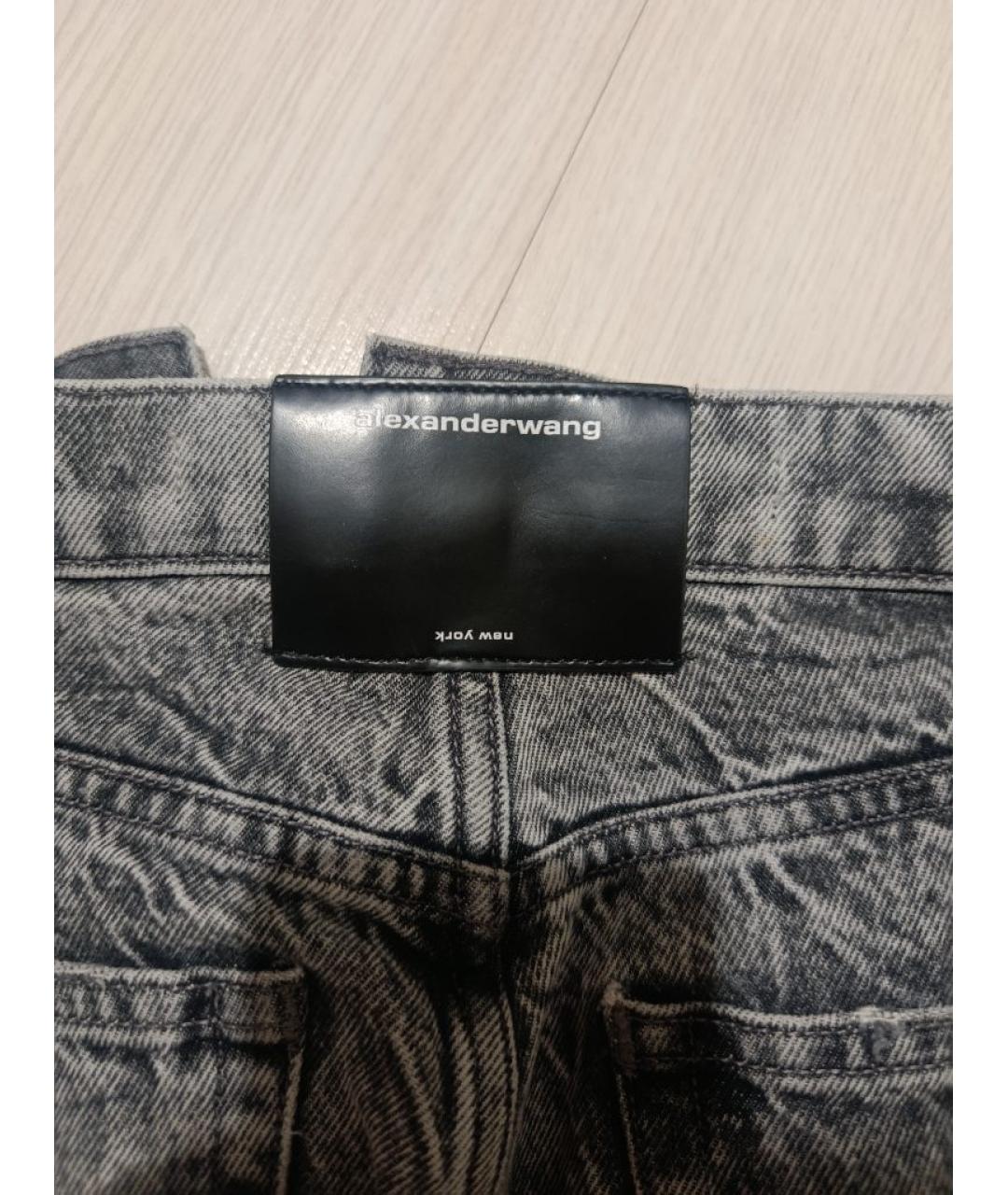 ALEXANDER WANG Серые хлопковые прямые джинсы, фото 8