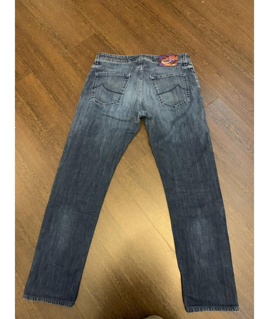 JACOB COHEN Синие хлопковые прямые джинсы, фото 2