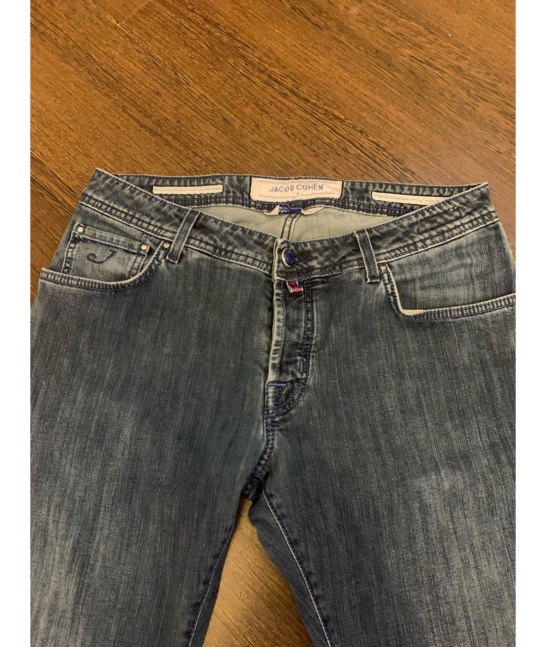 JACOB COHEN Синие хлопковые прямые джинсы, фото 3