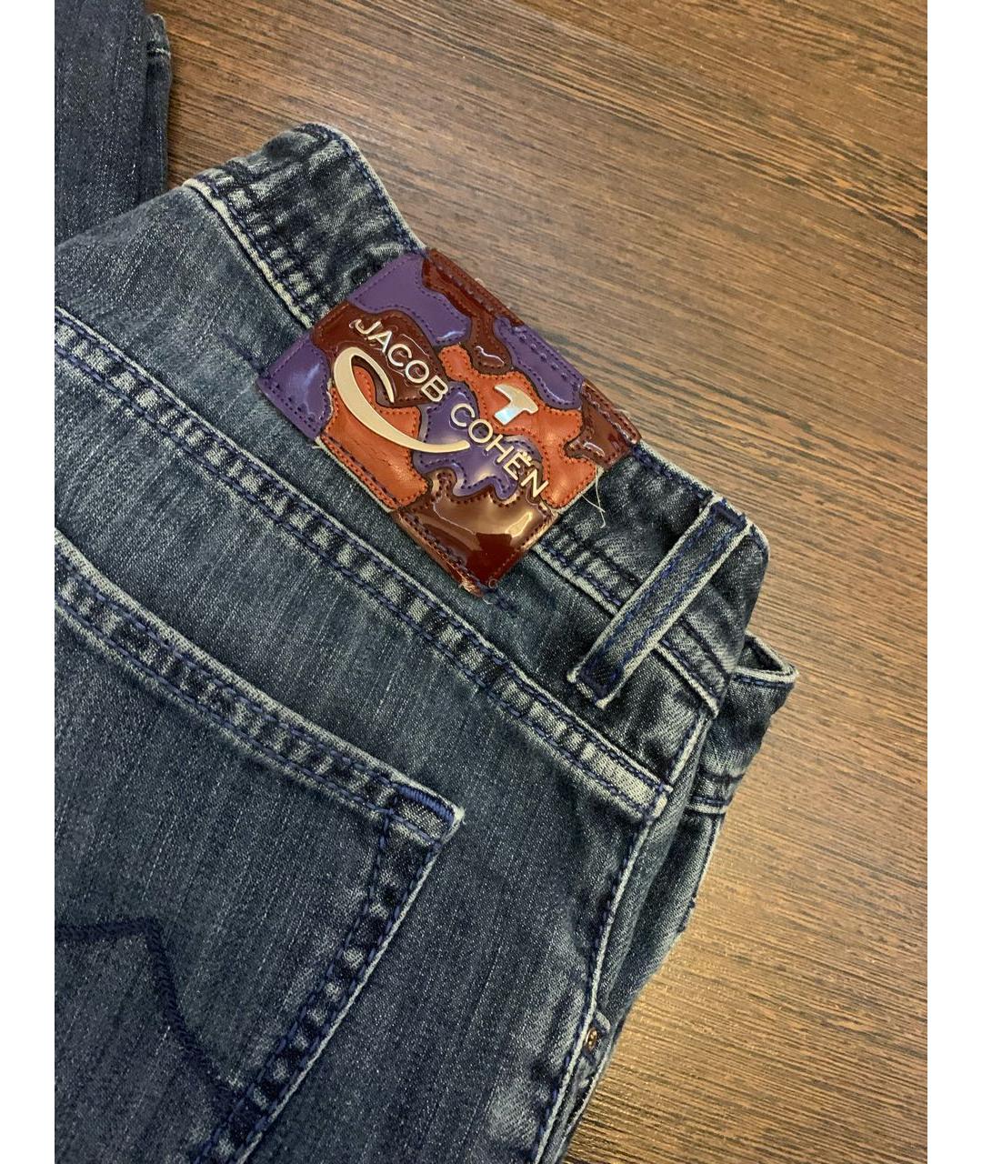 JACOB COHEN Синие хлопковые прямые джинсы, фото 4