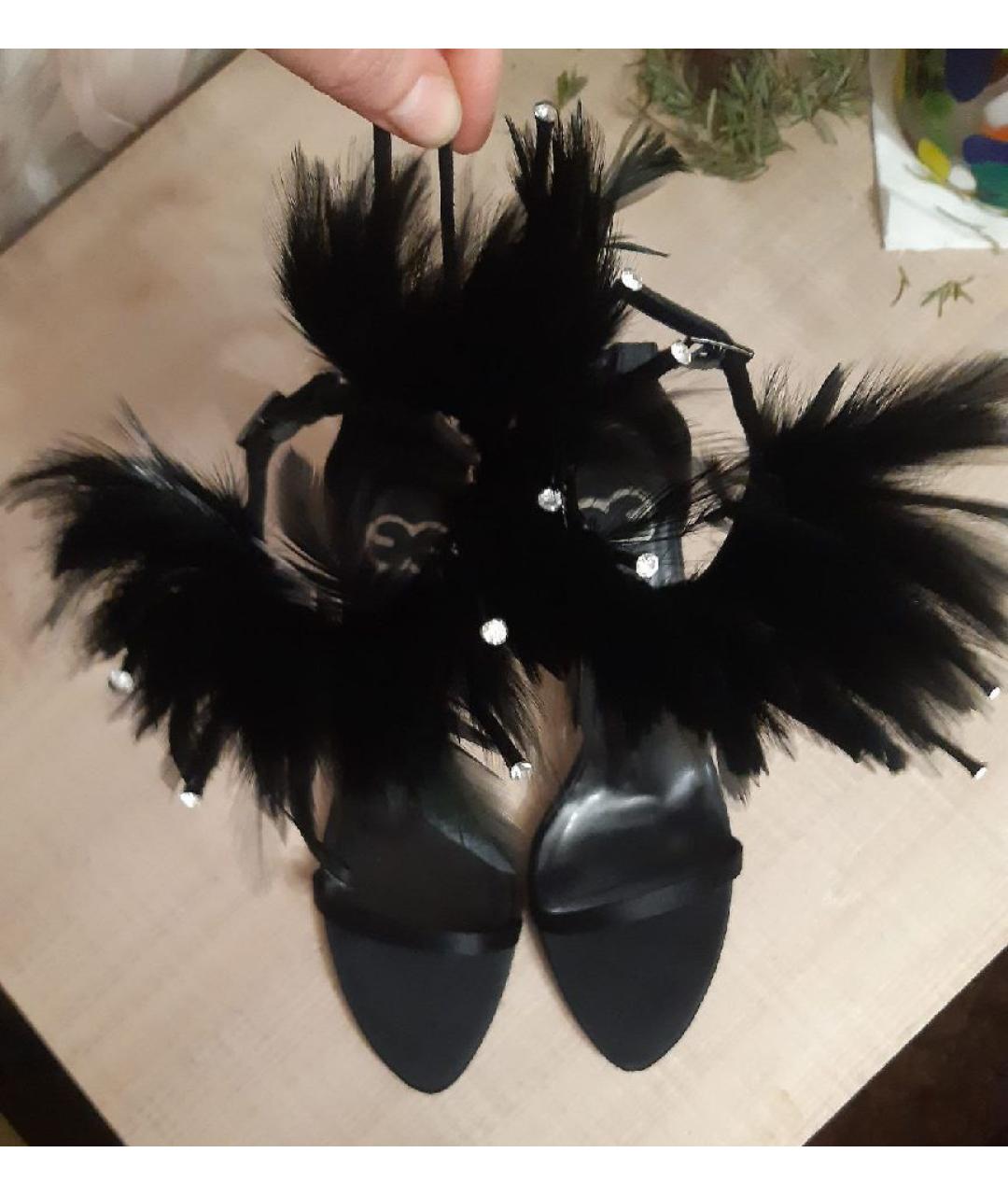 ESCADA Черные кожаные босоножки, фото 2