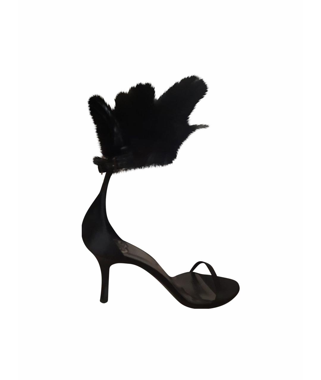 ESCADA Черные кожаные босоножки, фото 1