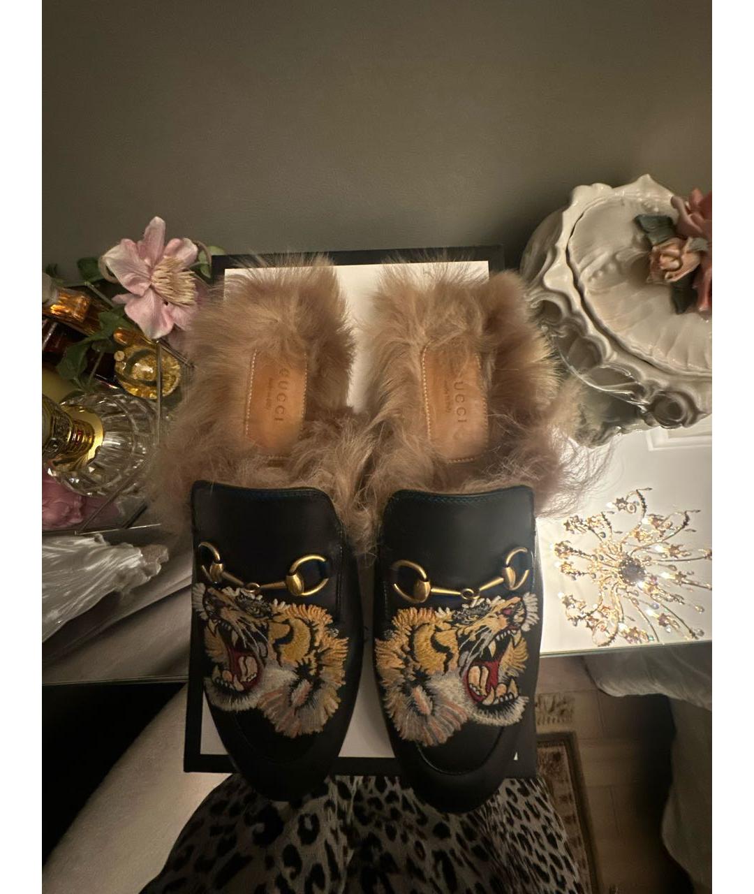 GUCCI Черные кожаные мюли, фото 3