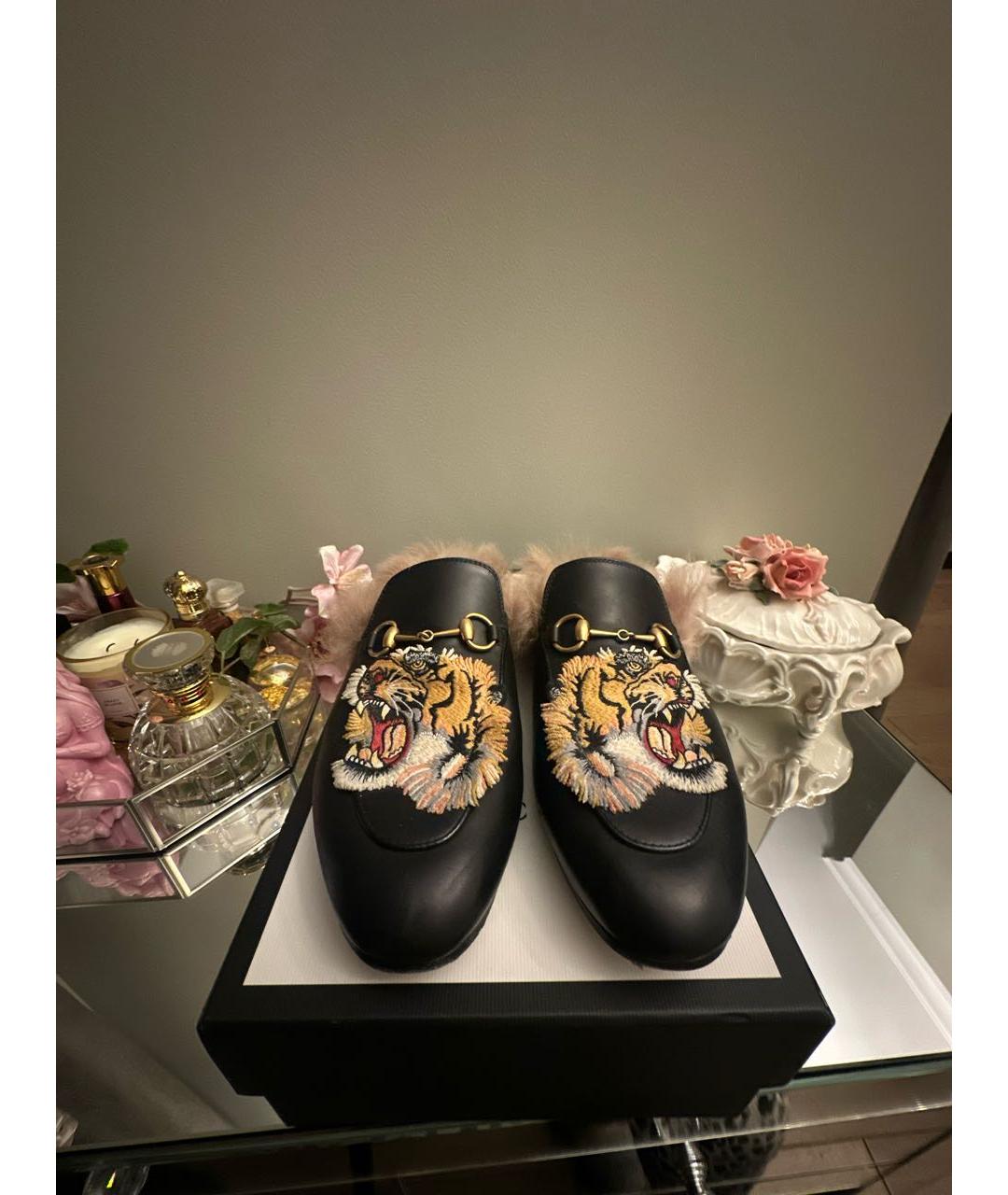 GUCCI Черные кожаные мюли, фото 2