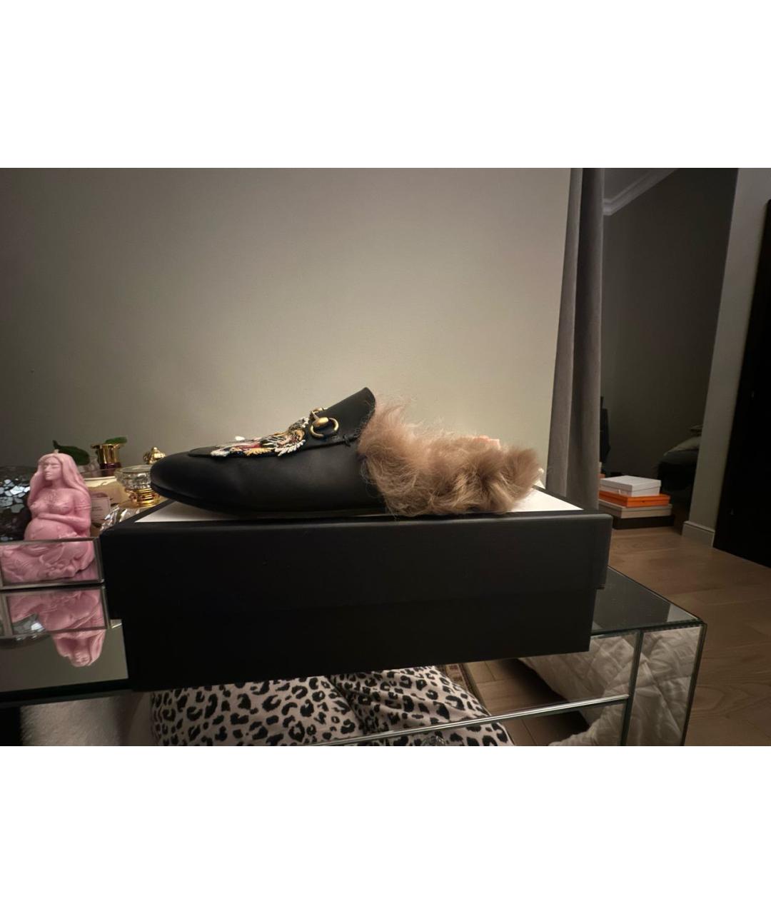 GUCCI Черные кожаные мюли, фото 5