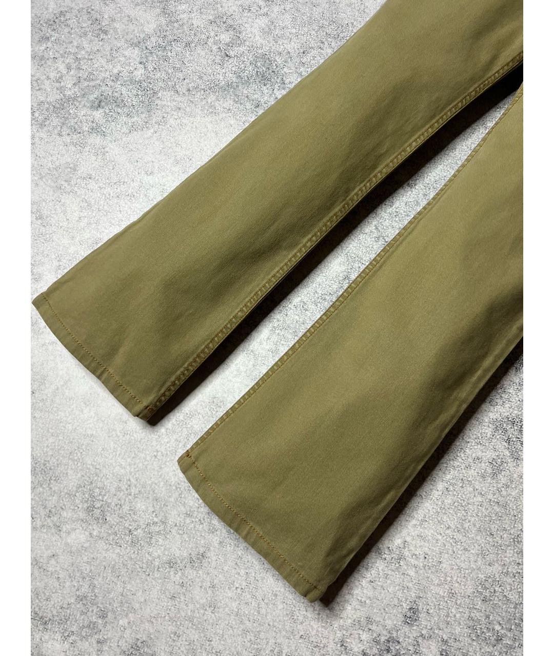 ETRO Хаки хлопко-эластановые прямые джинсы, фото 3