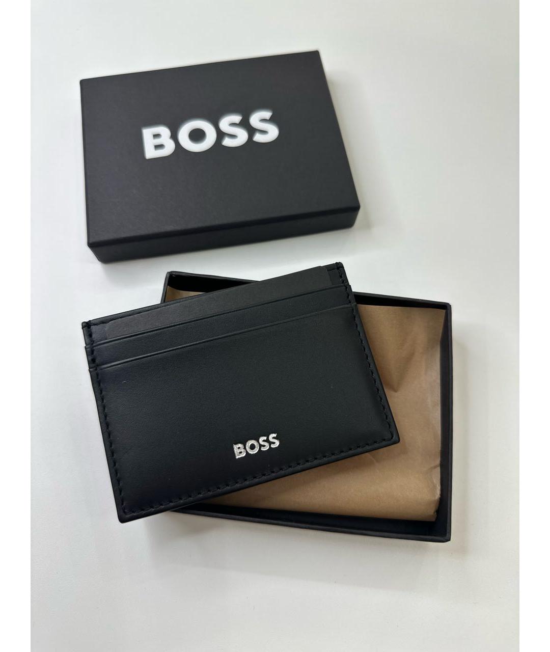 HUGO BOSS Черный кожаный кардхолдер, фото 5