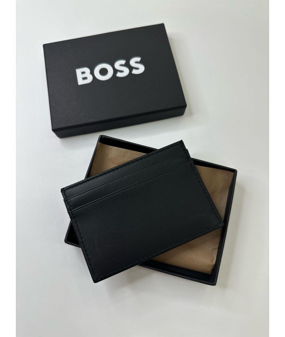 HUGO BOSS Черный кожаный кардхолдер, фото 6
