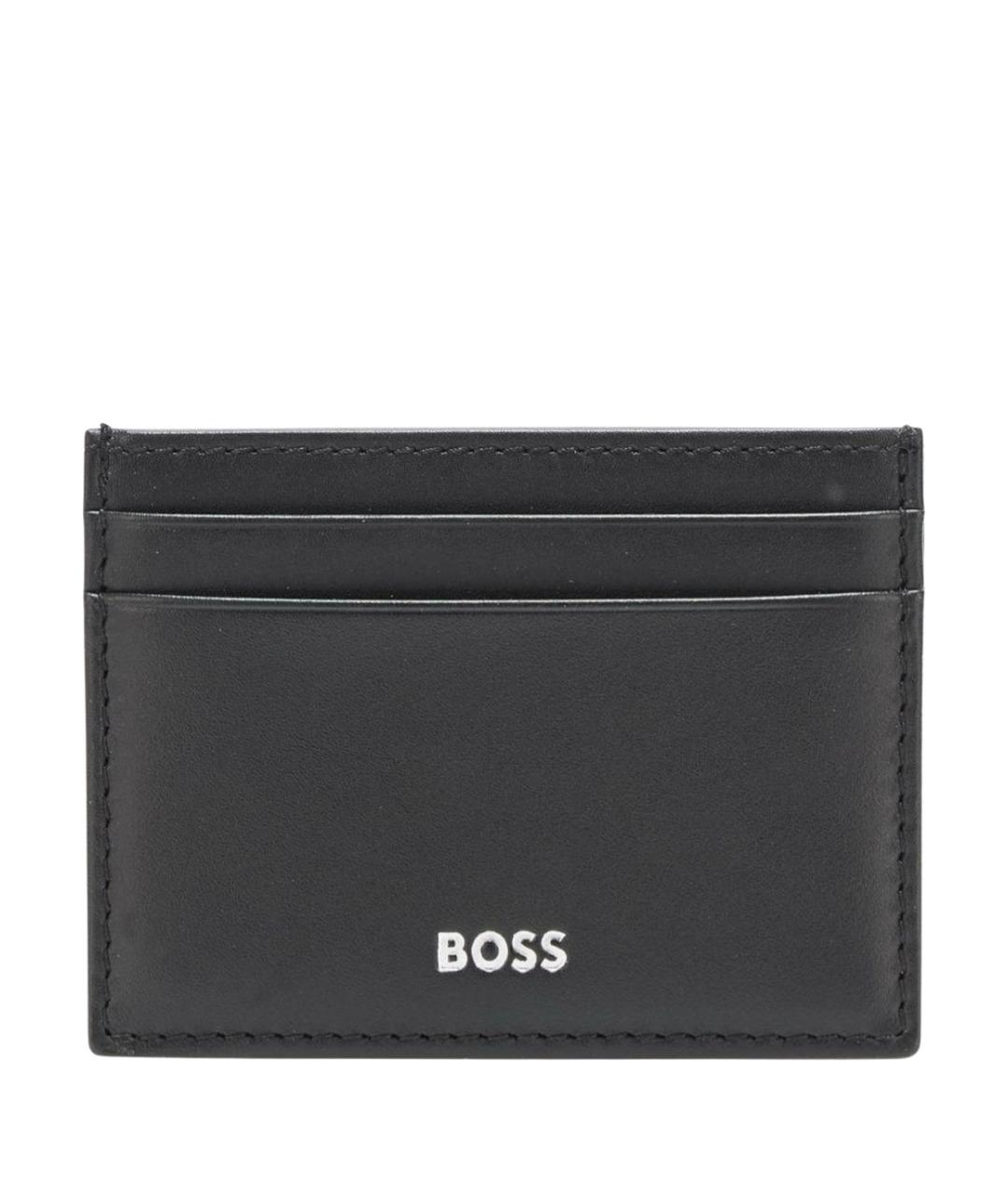 HUGO BOSS Черный кожаный кардхолдер, фото 1
