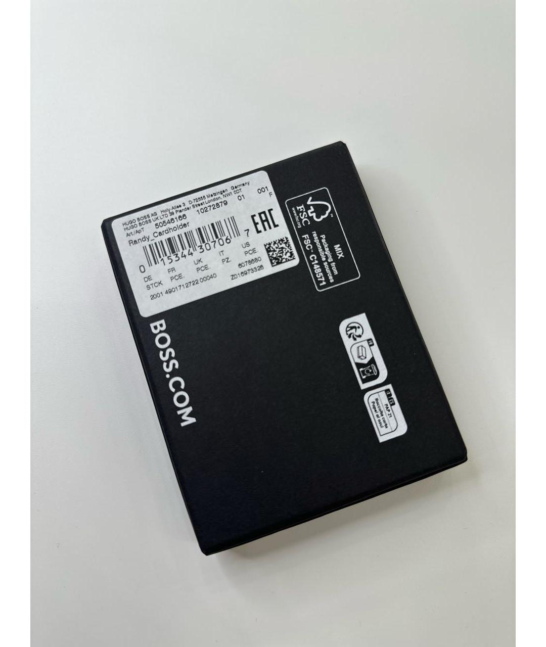 HUGO BOSS Черный кожаный кардхолдер, фото 7