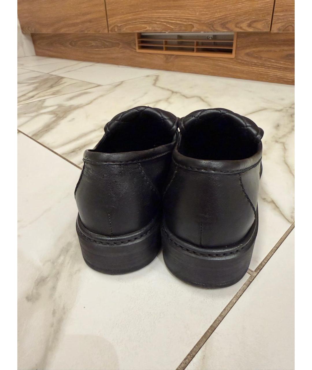 CHANEL Черные кожаные лоферы, фото 3