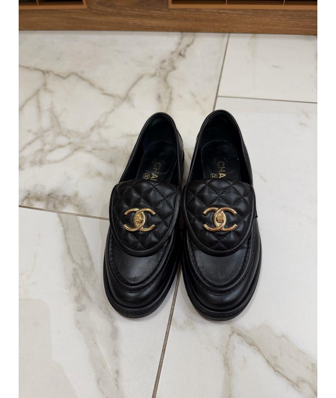 CHANEL Черные кожаные лоферы, фото 2