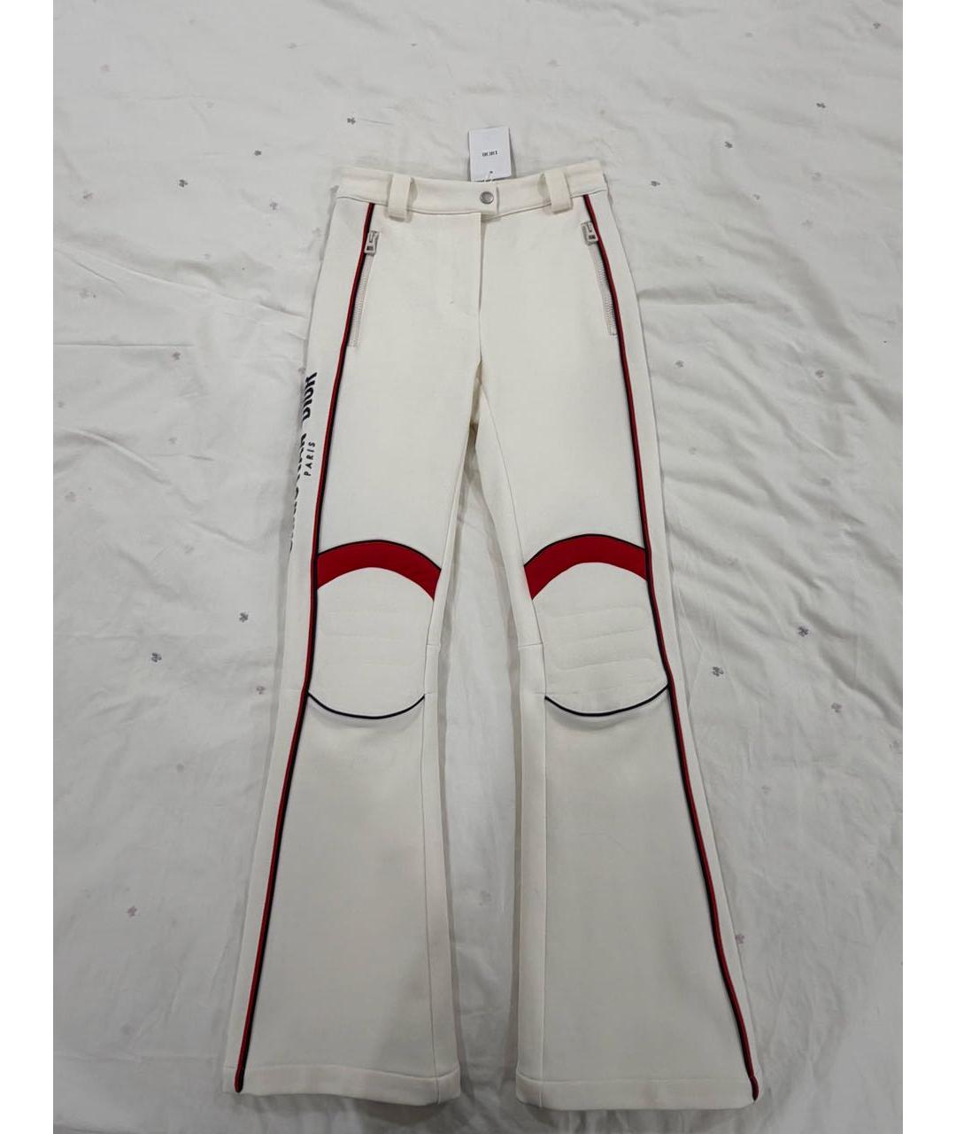 CHRISTIAN DIOR Белые полиамидовые брюки узкие, фото 6