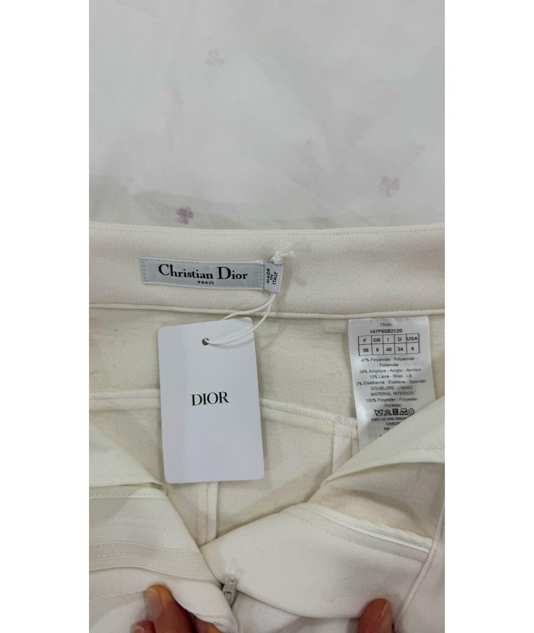 CHRISTIAN DIOR Белые полиамидовые брюки узкие, фото 3