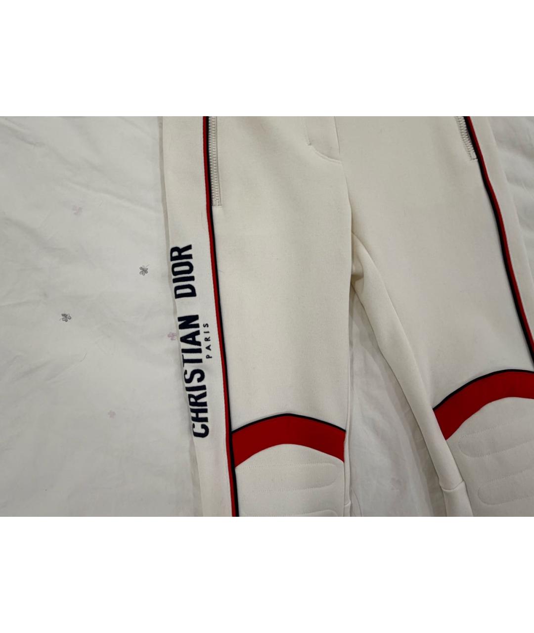 CHRISTIAN DIOR Белые полиамидовые брюки узкие, фото 5