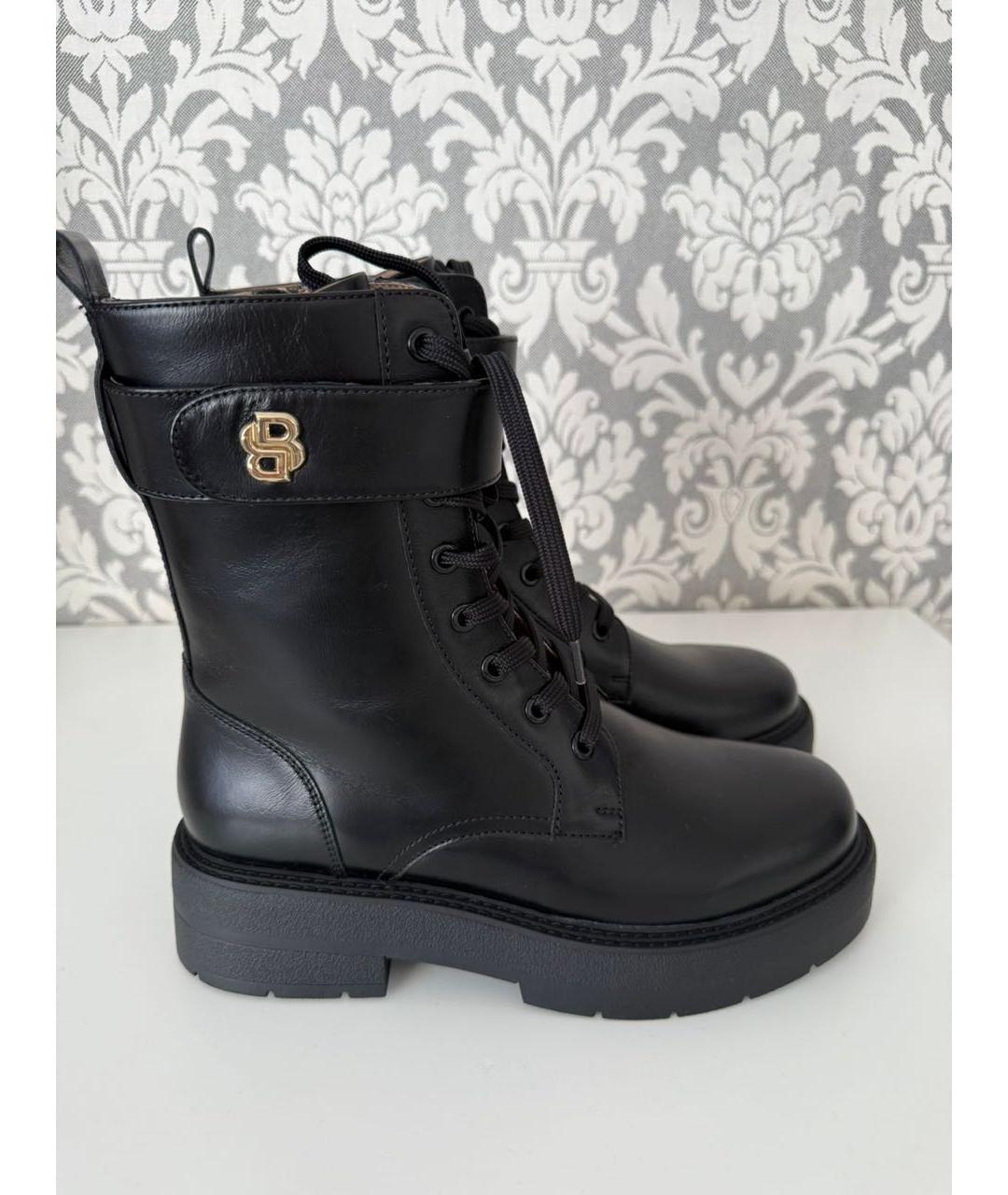 HUGO BOSS Черные кожаные ботинки, фото 4