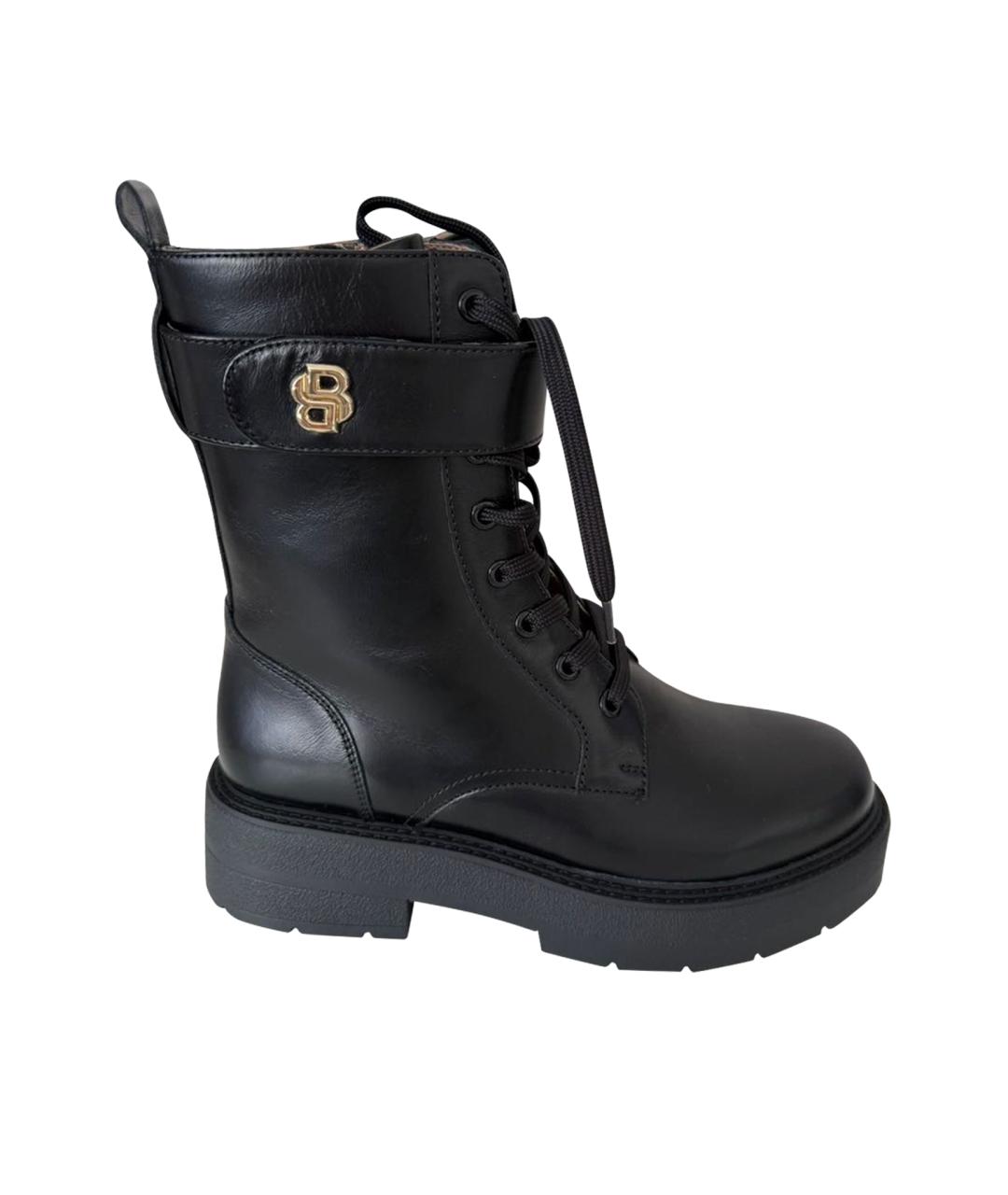 HUGO BOSS Черные кожаные ботинки, фото 1