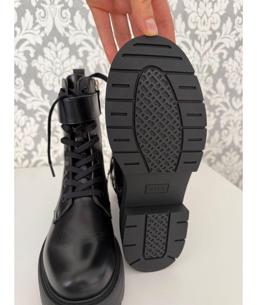 HUGO BOSS Черные кожаные ботинки, фото 2