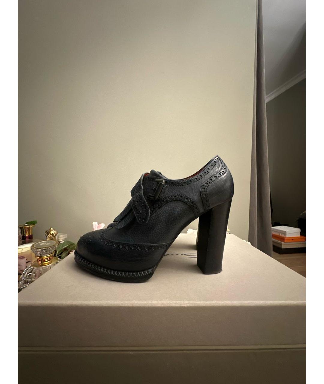 SANTONI Синие кожаные ботильоны, фото 5