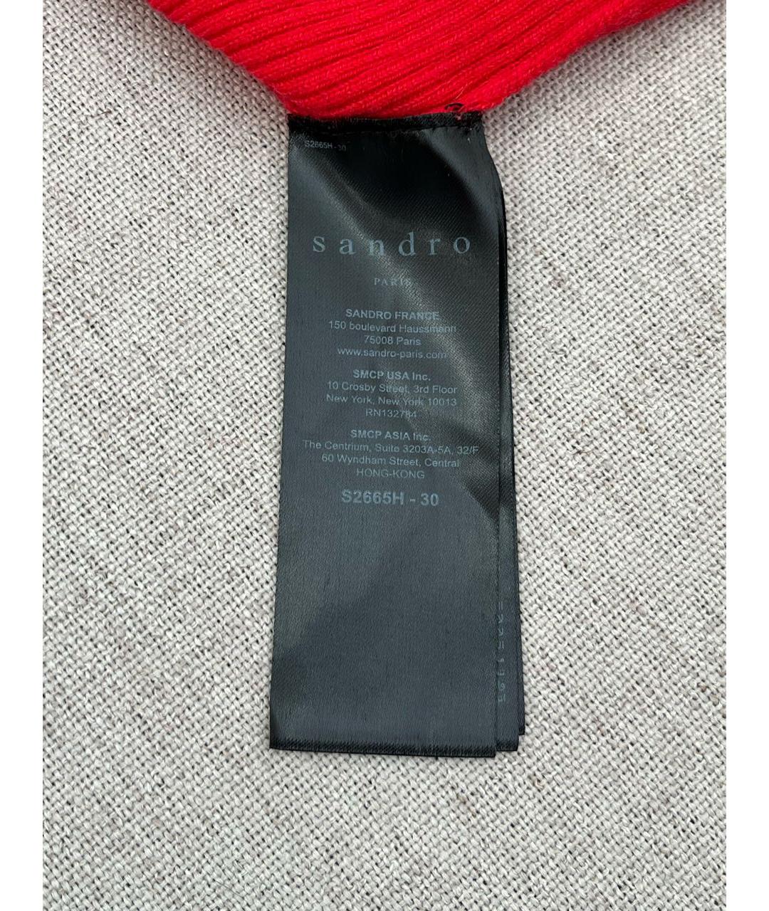 SANDRO Красный шерстяной джемпер / свитер, фото 6