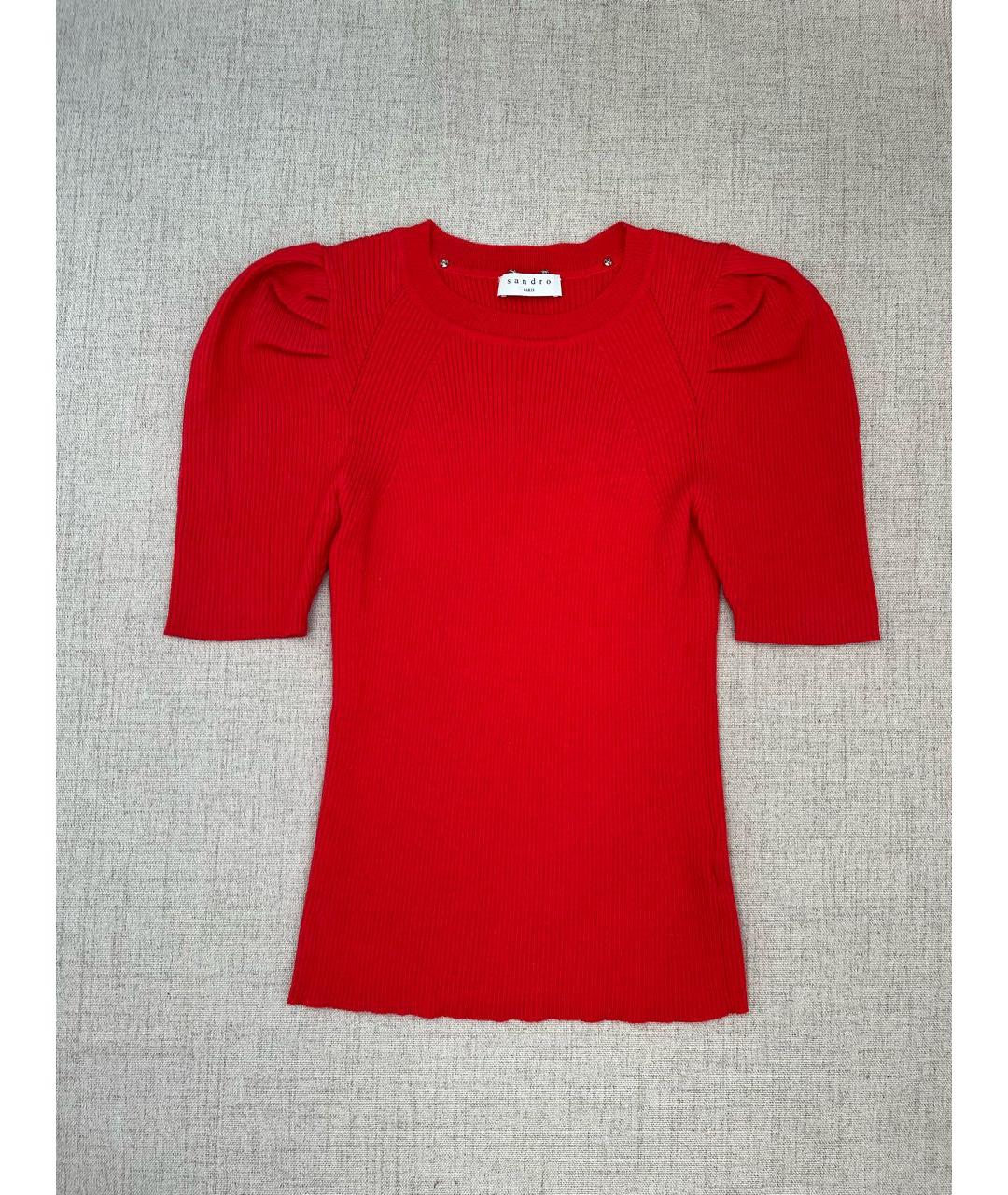 SANDRO Красный шерстяной джемпер / свитер, фото 2