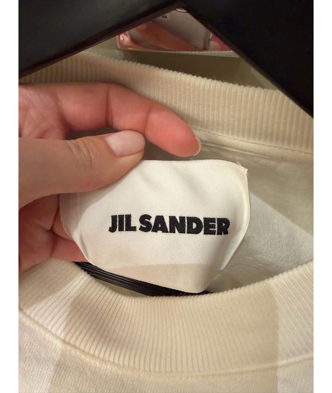 JIL SANDER Белая хлопковая футболка, фото 4