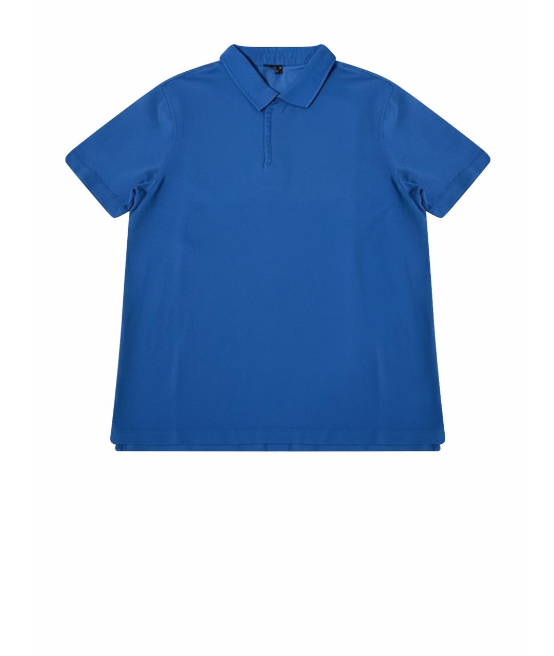 BLAUER Голубое хлопковое поло с коротким рукавом, фото 1