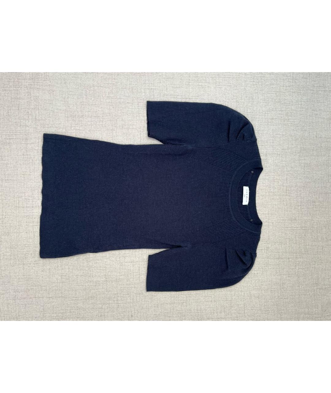 SANDRO Синий шерстяной джемпер / свитер, фото 2