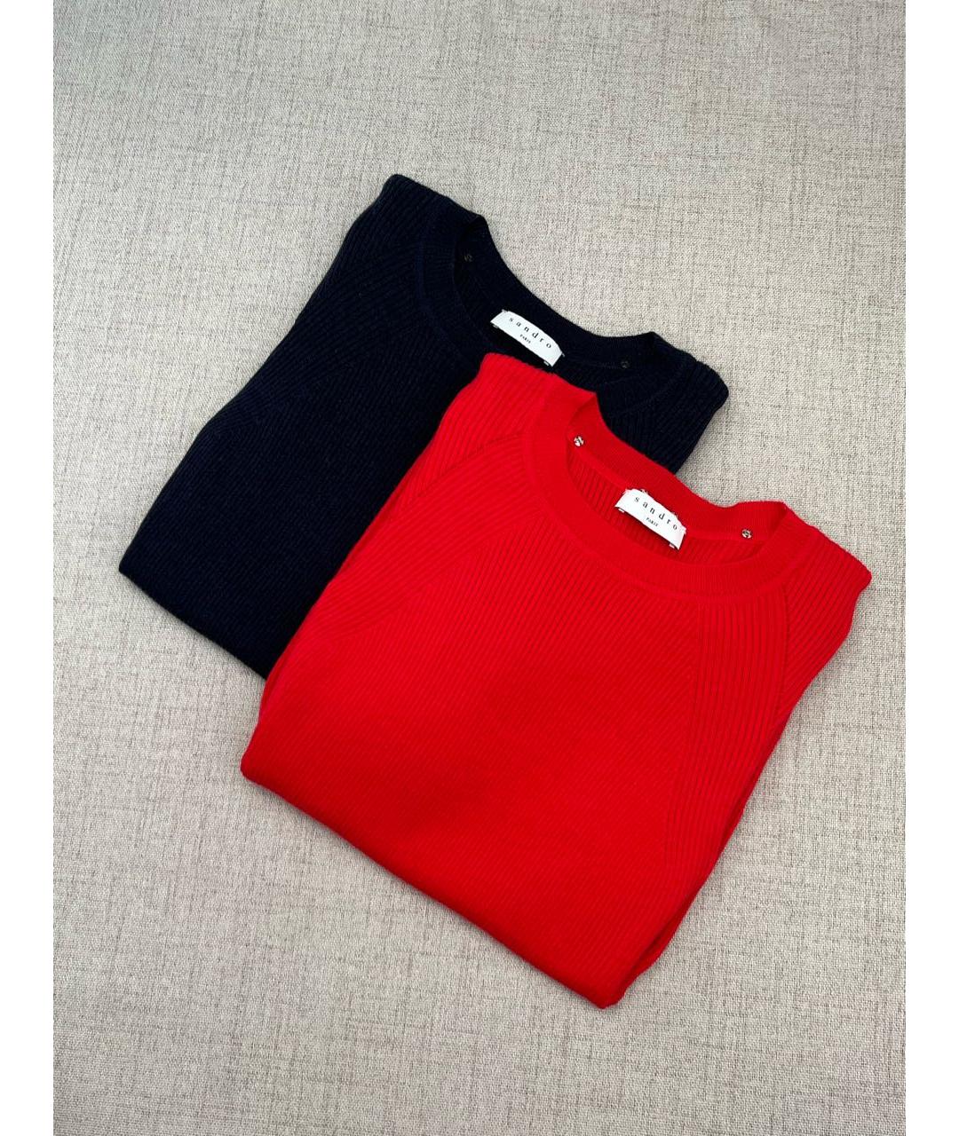 SANDRO Синий шерстяной джемпер / свитер, фото 6