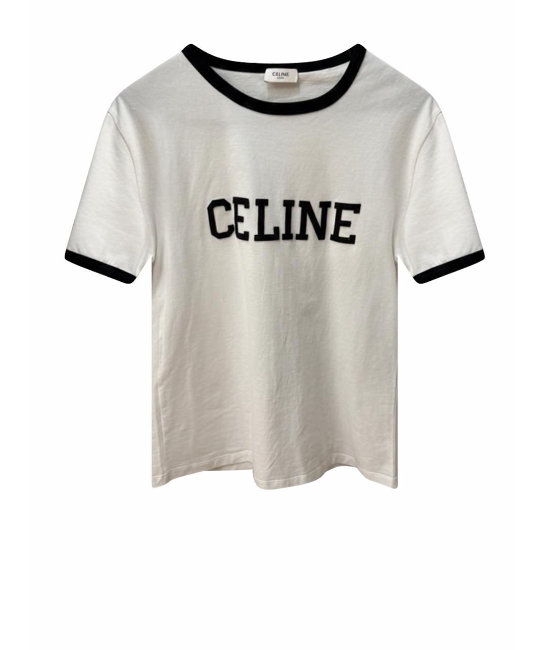 CELINE Белая хлопковая футболка, фото 1