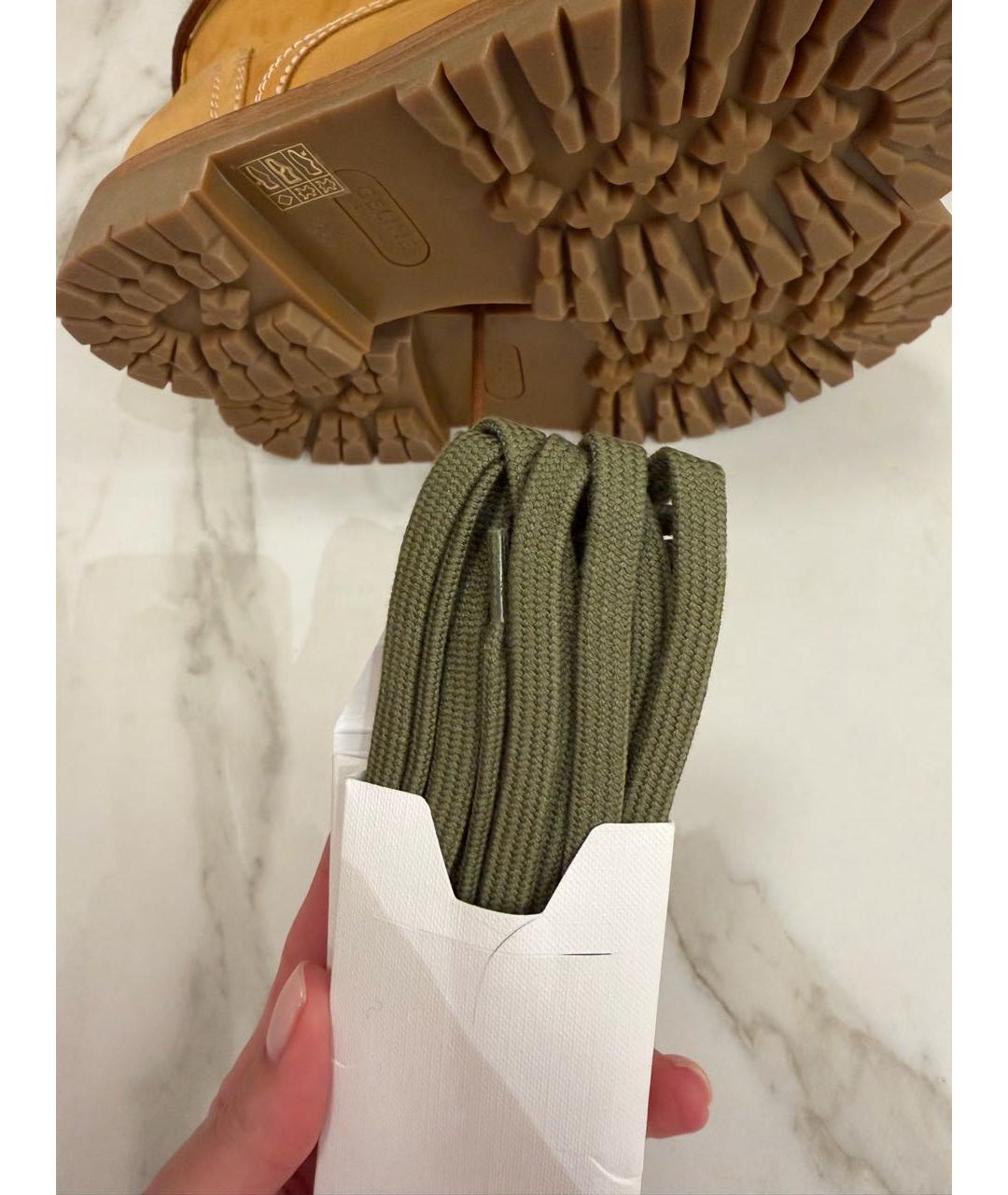 CELINE Коричневые нубуковые ботинки, фото 7