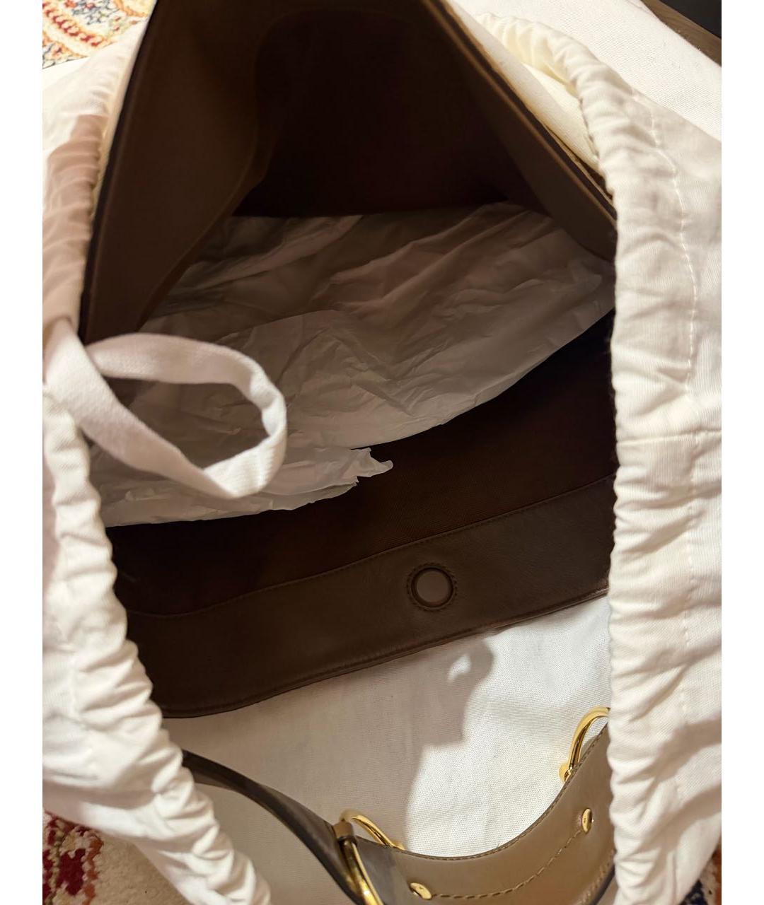 GUCCI Коричневая замшевая сумка с короткими ручками, фото 4