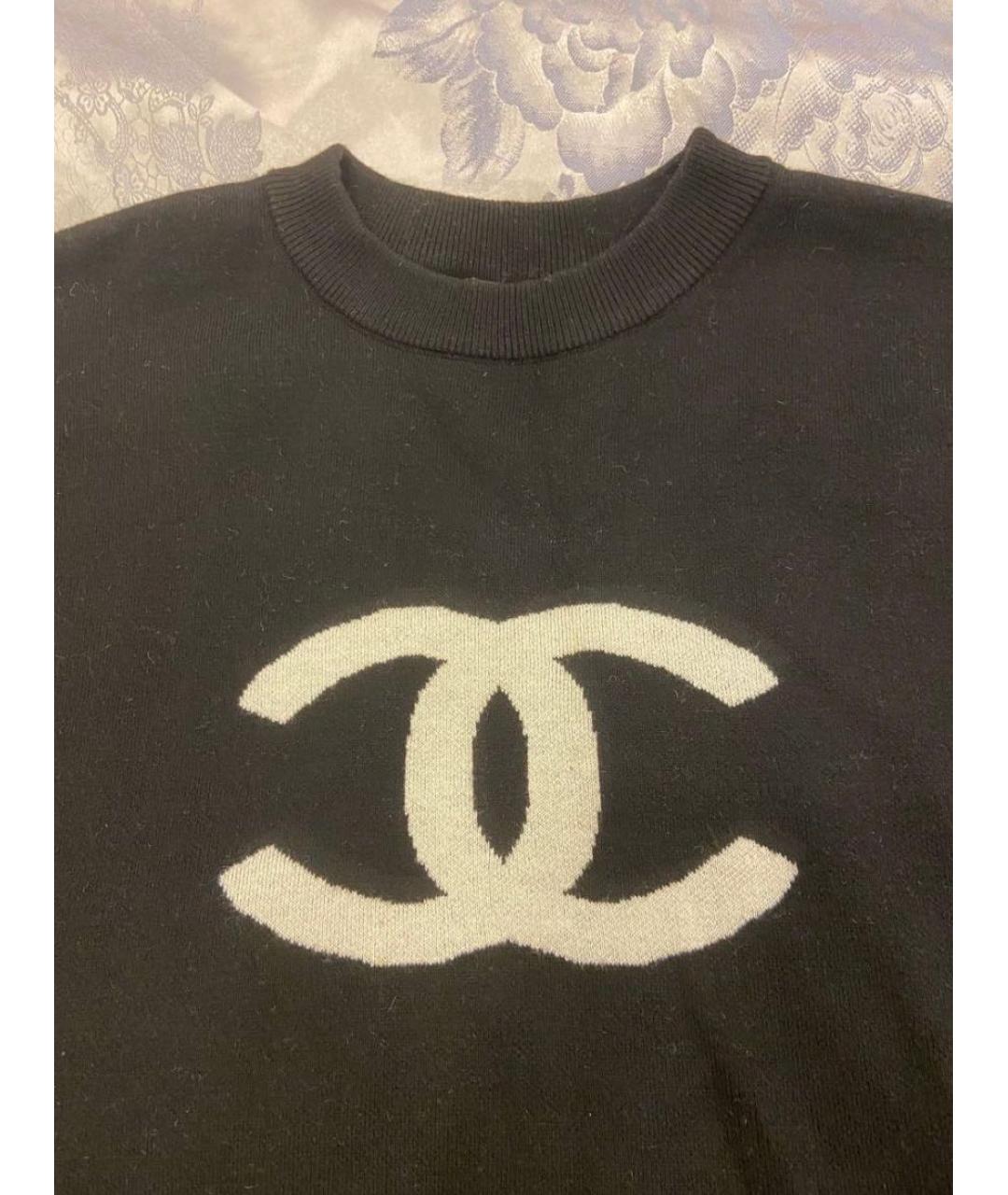 CHANEL Черный кашемировый джемпер / свитер, фото 2