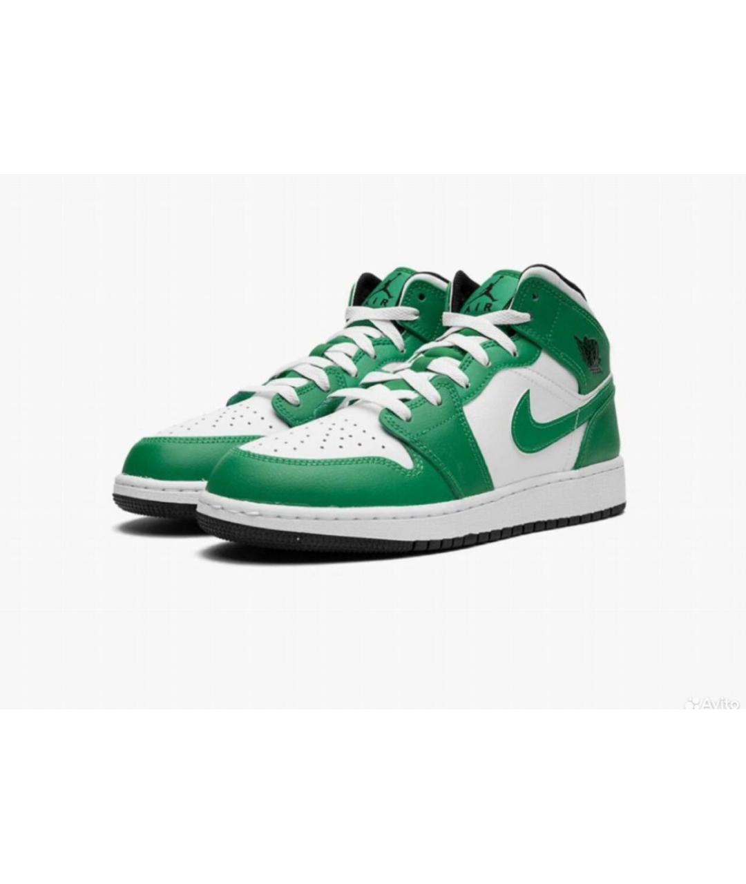 NIKE Зеленые кожаные кроссовки, фото 2