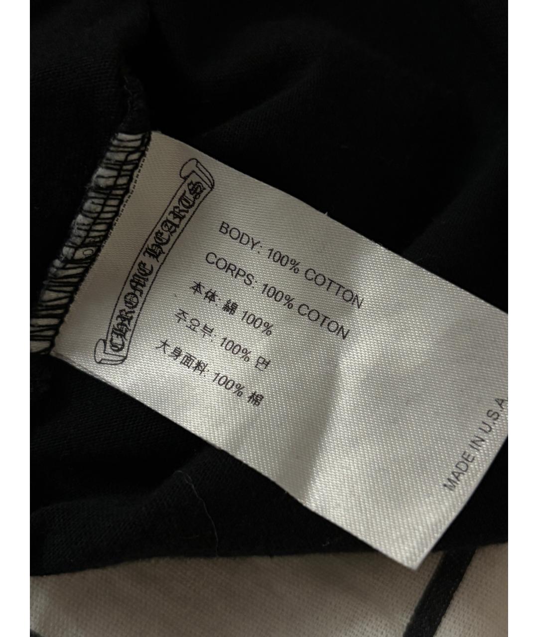 CHROME HEARTS Черная хлопковая футболка, фото 3