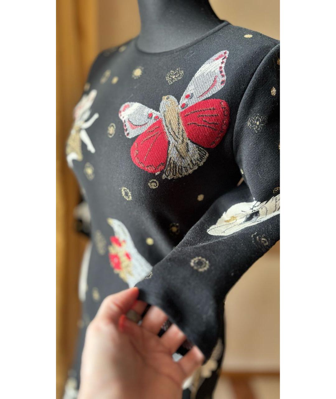 ALEXANDER MCQUEEN Черное шелковое повседневное платье, фото 3