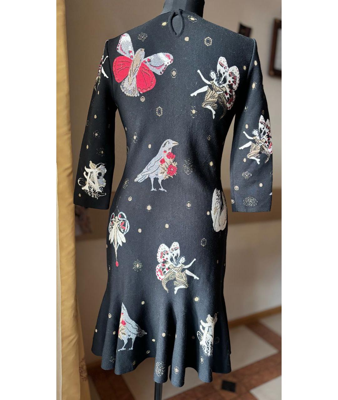 ALEXANDER MCQUEEN Черное шелковое повседневное платье, фото 2