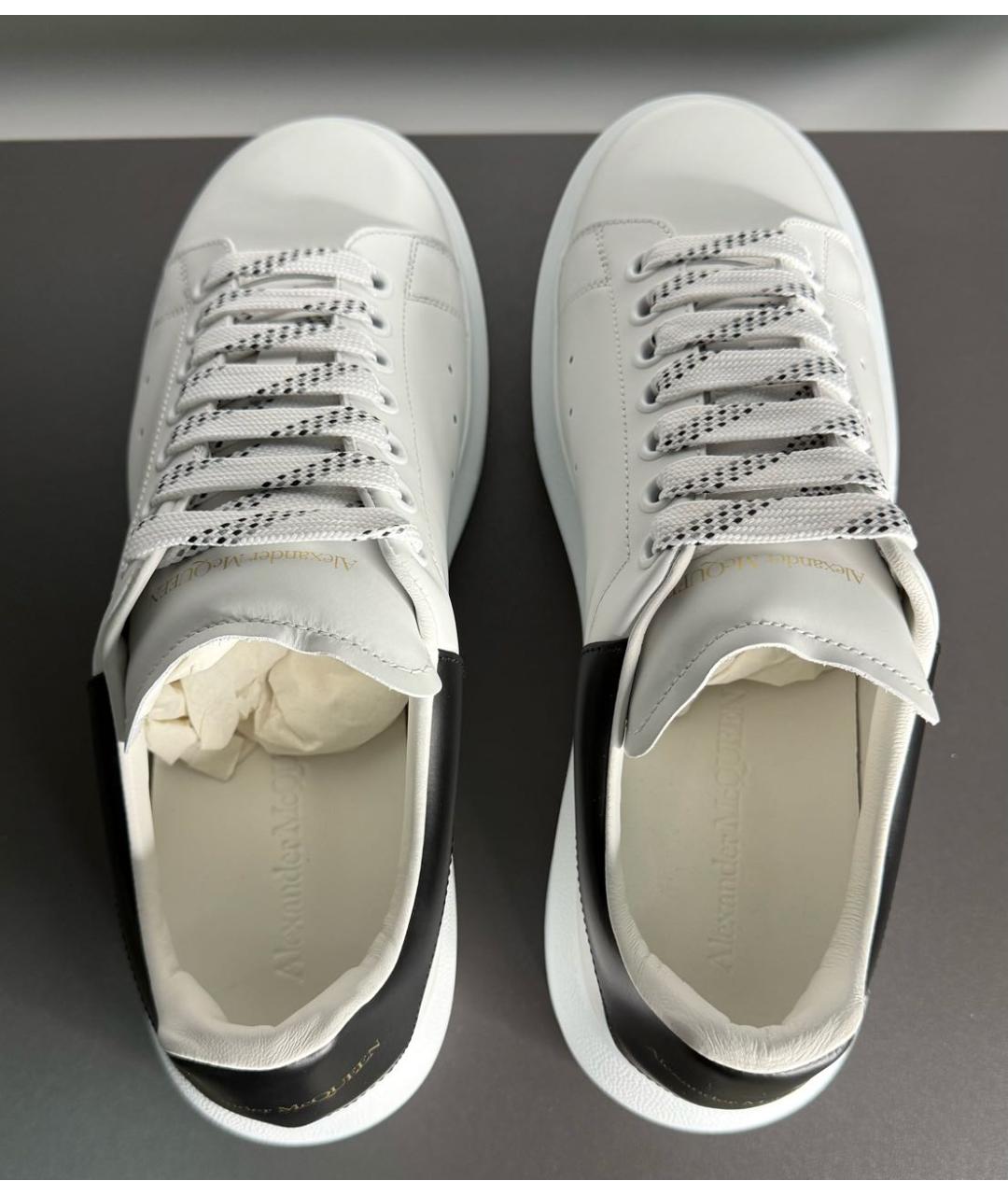 ALEXANDER MCQUEEN Белые кожаные низкие кроссовки / кеды, фото 3